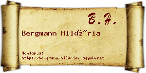 Bergmann Hilária névjegykártya